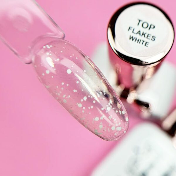 Top Coat Flakes White illusion beauty - 10ml - Imagen 2