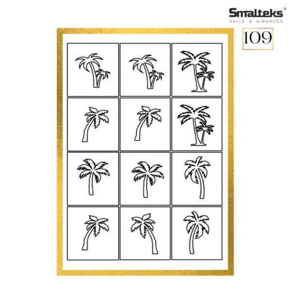 Plantilla para aerografía y diseño de uñas Smalteks 109