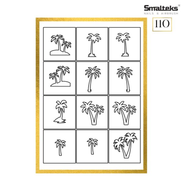 Plantilla para aerografía y diseño de uñas Smalteks 110
