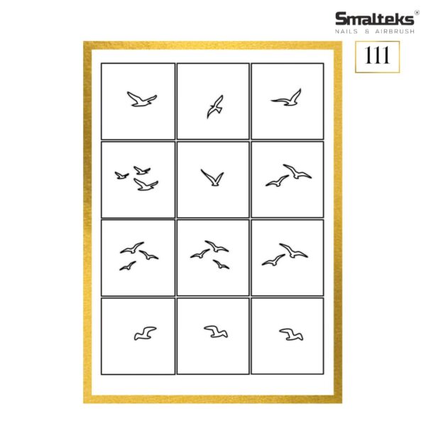 Plantilla para aerografía y diseño de uñas Smalteks 111