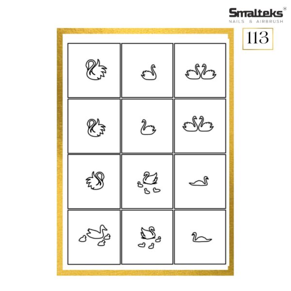 Plantilla para aerografía y diseño de uñas Smalteks 113