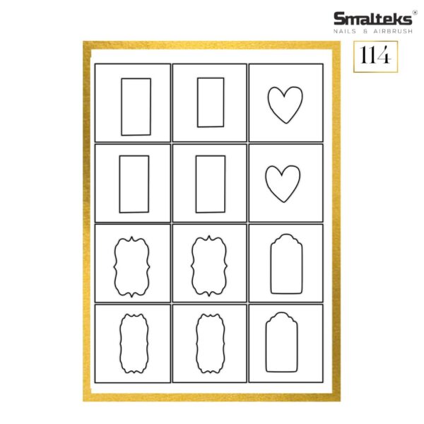 Plantilla para aerografía y diseño de uñas Smalteks 114