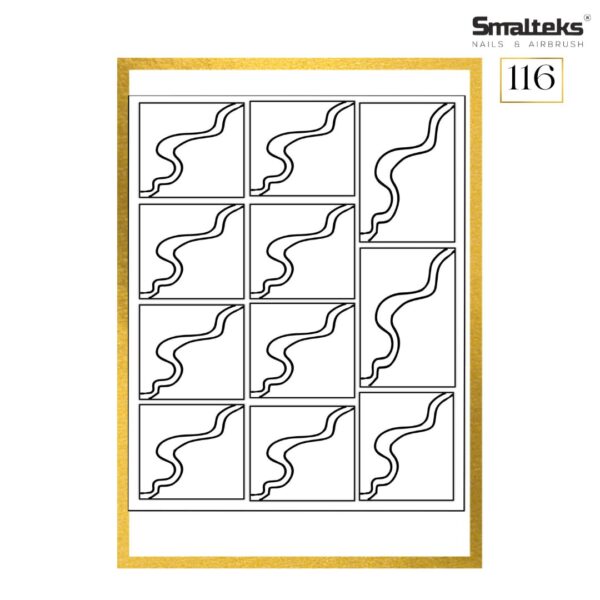 Plantilla para aerografía y diseño de uñas Smalteks 116