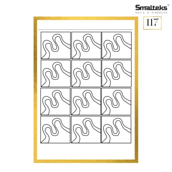 Plantilla para aerografía y diseño de uñas Smalteks 117