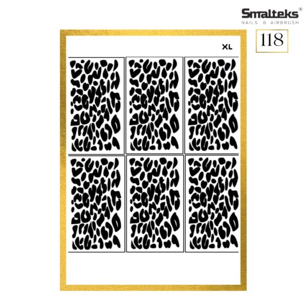 Plantilla para aerografía y diseño de uñas Smalteks 118