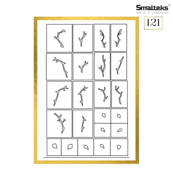 Plantilla para aerografía y diseño de uñas Smalteks 121 - Imagen 2