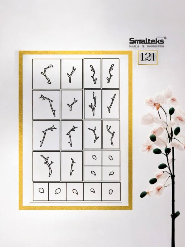 Plantilla para aerografía y diseño de uñas Smalteks 121