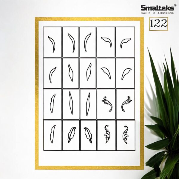 Plantilla para aerografía y diseño de uñas Smalteks 122
