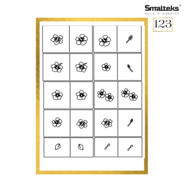 Plantilla para aerografía y diseño de uñas Smalteks 123 - Imagen 2