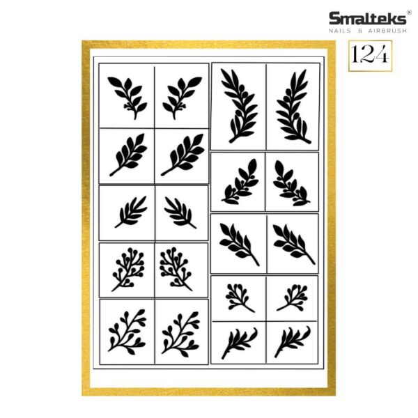 Plantilla para aerografía y diseño de uñas Smalteks 124