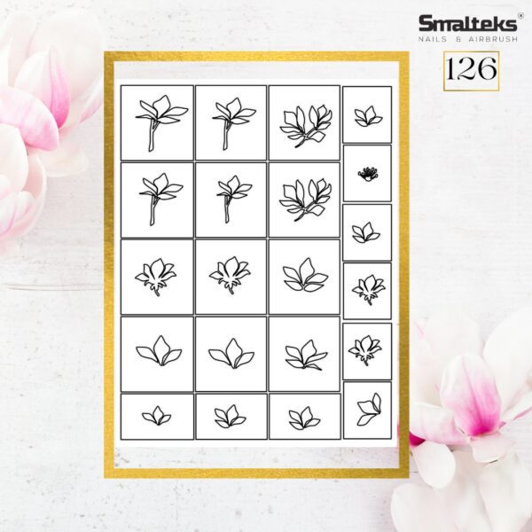 Plantilla para aerografía y diseño de uñas Smalteks 126