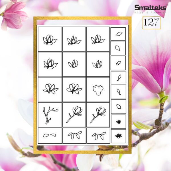 Plantilla para aerografía y diseño de uñas Smalteks 127