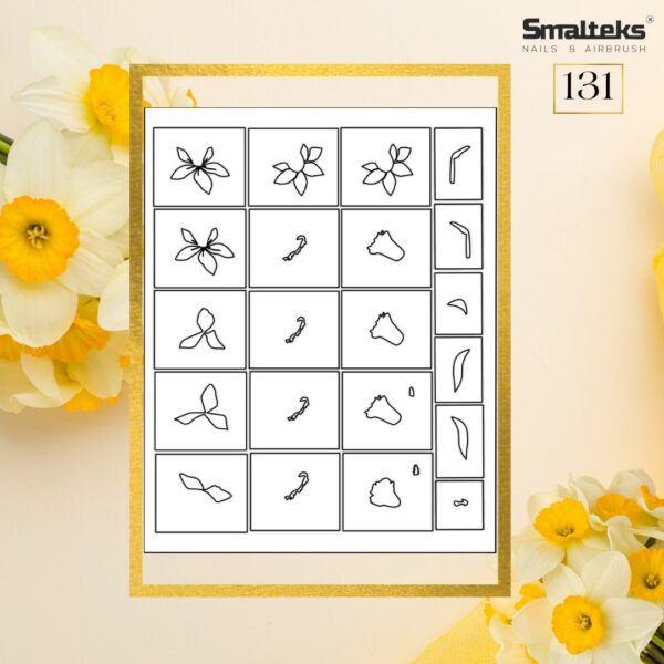 Plantilla para aerografía y diseño de uñas Smalteks 131