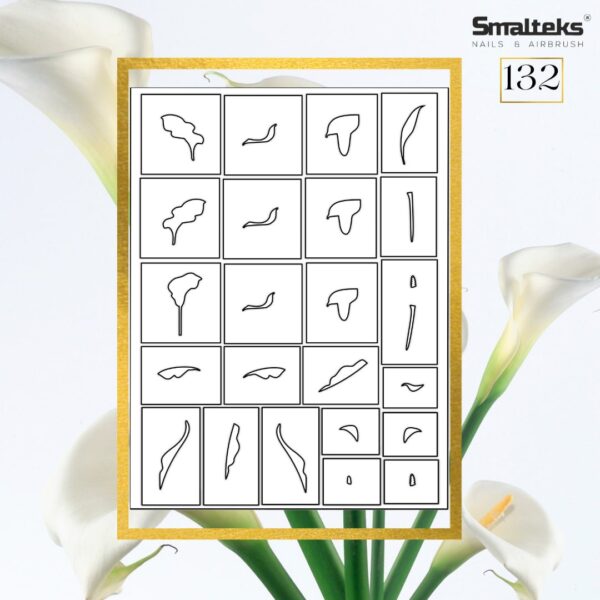 Plantilla para aerografía y diseño de uñas Smalteks 132