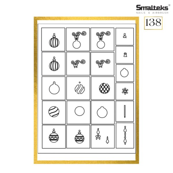 Plantilla para aerografía y diseño de uñas Smalteks 138
