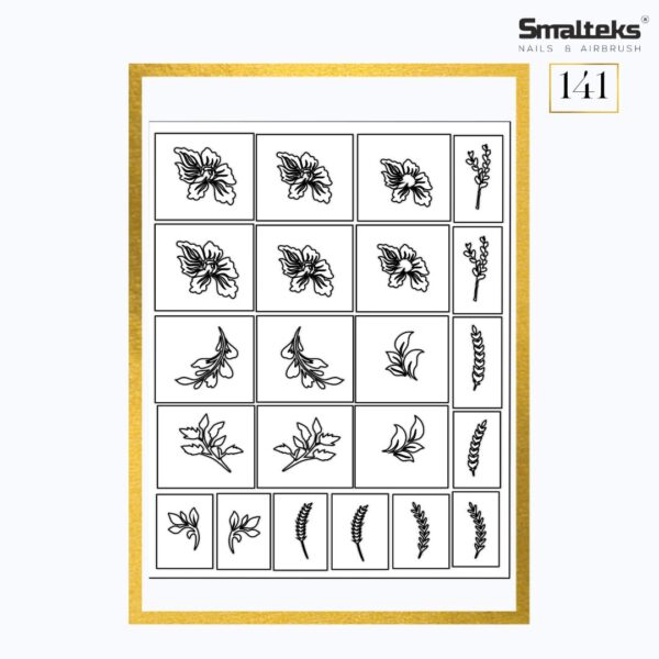 Plantilla para aerografía y diseño de uñas Smalteks 141