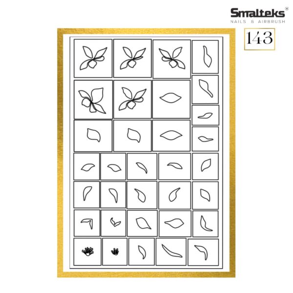 Plantilla para aerografía y diseño de uñas Smalteks 143