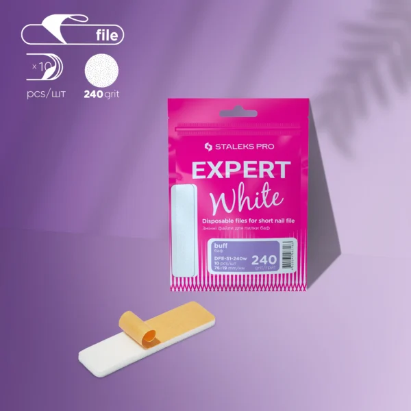 Repuestos papmam desechables blancos para lima corta (lima de pulido) EXPERT 51 (10 unidades) Staleks DFE-51-240W