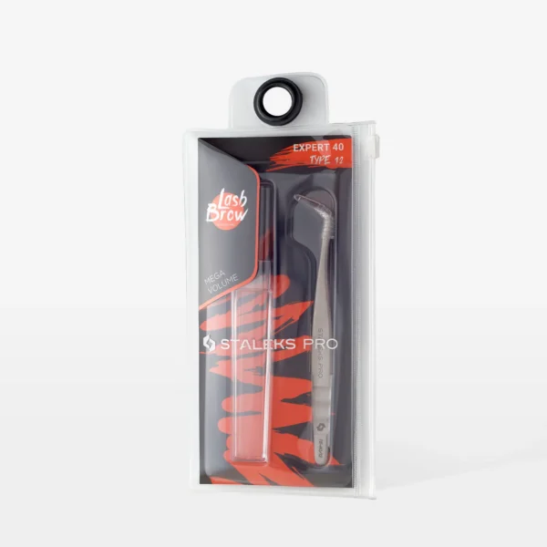 Pinzas de pestañas profesionales EXPERT 40 TYPE 12 (pinzas curvadas para extensión de volumen,65') Staleks TE-40/12 - Imagen 4