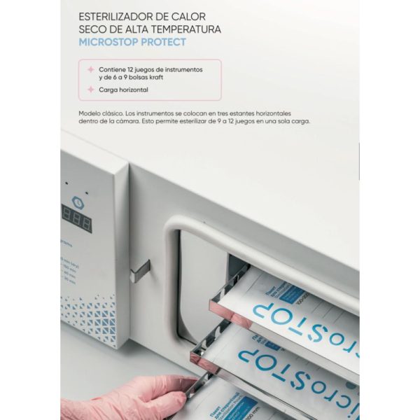 Horno Esterilizador de calor seco Microstop Protect 15 bolsas - Imagen 2
