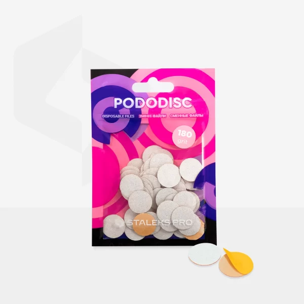 Recambios desechables blancos con una capa de espuma suave para el disco de pedicura PODODISC STALEKS PRO S (50 unidades) Grano 180 Staleks Pro SKU: PDFS-15-180W - Imagen 3