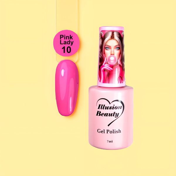 Esmalte semipermanente Pink Lady 10 illusion beauty - 7ml Colores rosas Barbie