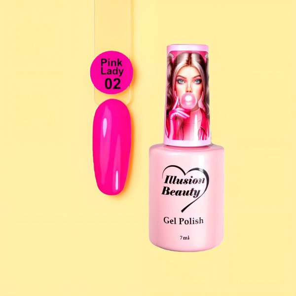 Esmalte semipermanente Pink Lady 02 illusion beauty - 7ml Colores rosas Barbie