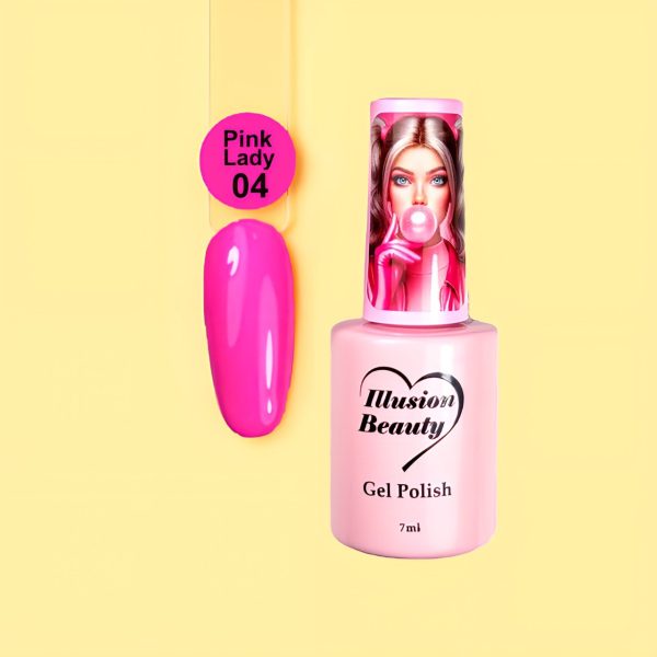 Esmalte semipermanente Pink Lady 04 illusion beauty - 7ml Colores rosas Barbie