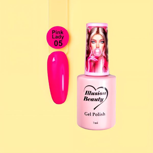 Esmalte semipermanente Pink Lady 05 illusion beauty - 7ml Colores rosas Barbie