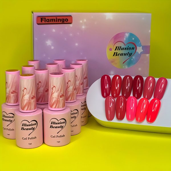 Kit esmaltes semipermanentes Flamingo illusion beauty