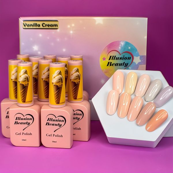 Kit esmaltes semipermanentes colección Vanilla Cream illusion beauty